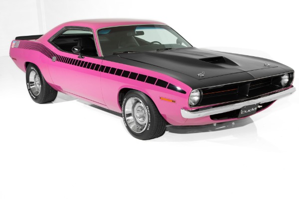 For Sale Used 1970 Plymouth Cuda Panther Pink 440 4-Speed | American Dream Machines Des Moines IA 50309