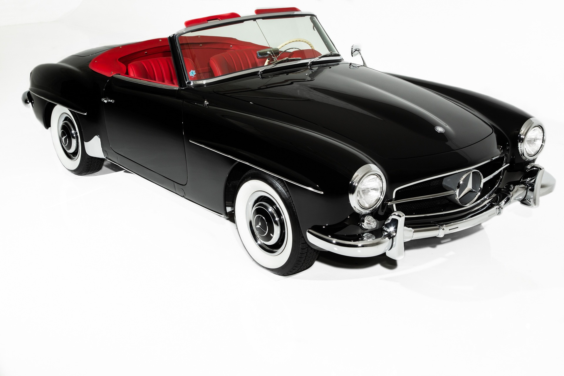 1961 Mercedes 190sl Black Gorgeous Red Leather