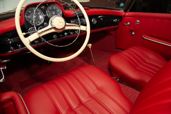 For Sale Used 1961 Mercedes 190SL Black Gorgeous Red Leather | American Dream Machines Des Moines IA 50309