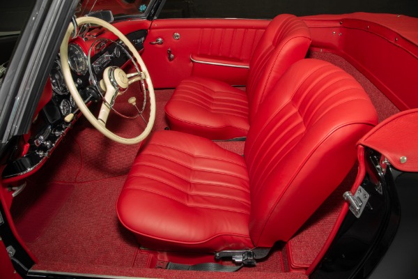 For Sale Used 1961 Mercedes 190SL Black Gorgeous Red Leather | American Dream Machines Des Moines IA 50309