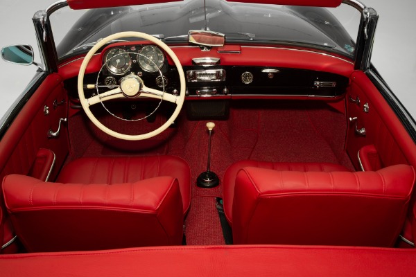 For Sale Used 1961 Mercedes 190SL Black Gorgeous Red Leather | American Dream Machines Des Moines IA 50309