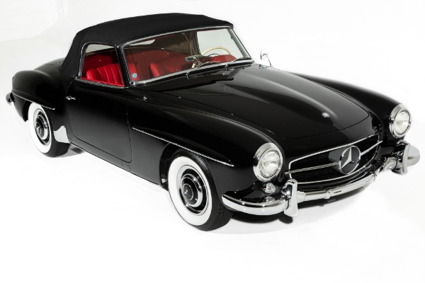 For Sale Used 1961 Mercedes 190SL Black Gorgeous Red Leather | American Dream Machines Des Moines IA 50309