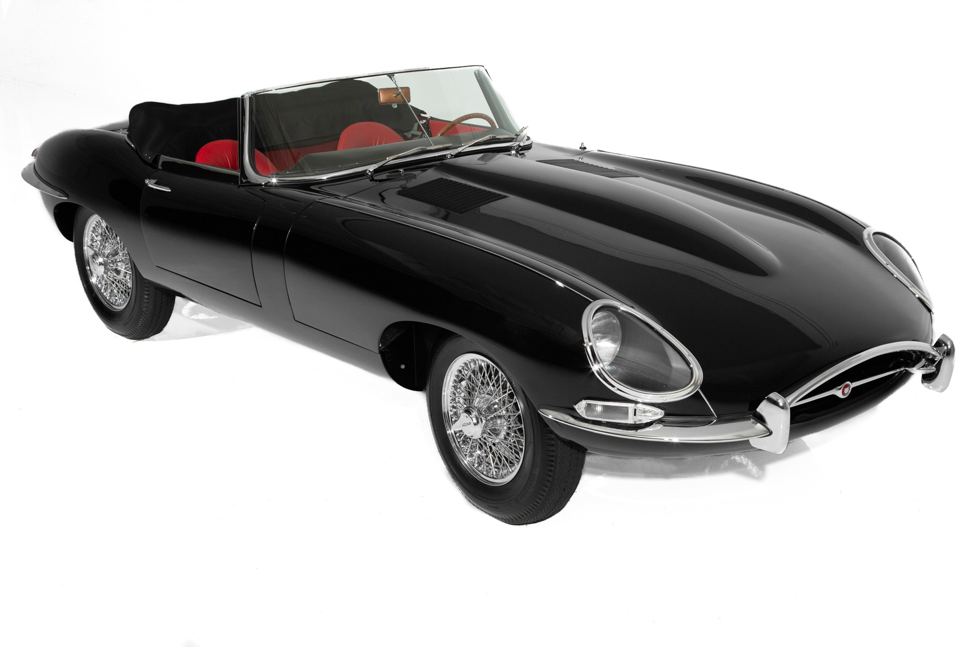 For Sale Used 1962 Jaguar E-Type Rare Black/Red Extraordinary | American Dream Machines Des Moines IA 50309