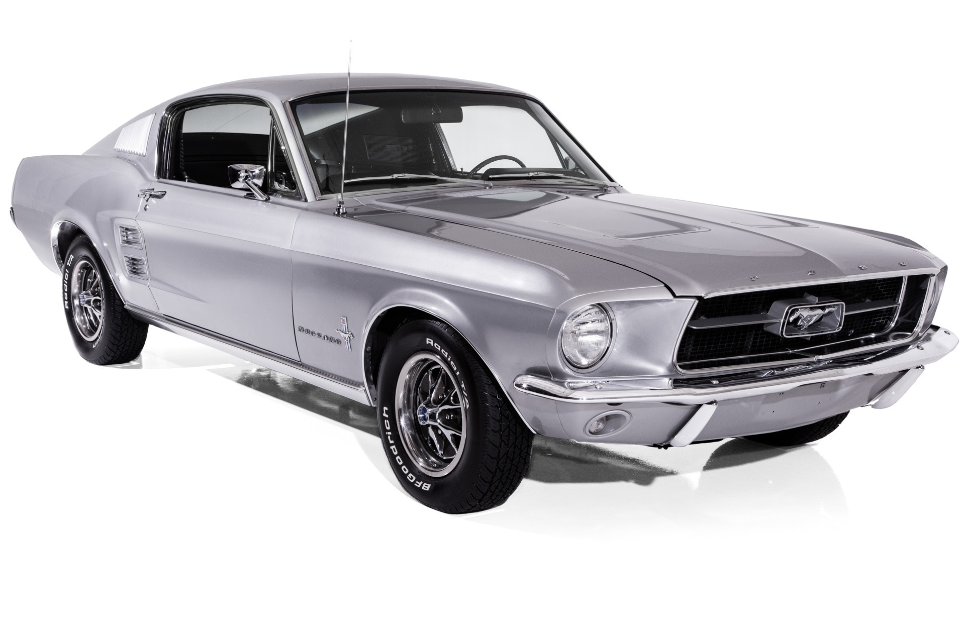 For Sale Used 1967 Ford Mustang Fastback Silver/Black 390 4-Speed | American Dream Machines Des Moines IA 50309